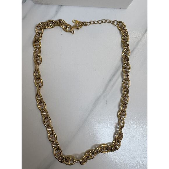 Bloo & Ro Gold Tone Chain Link Necklace 18” Adjustable Fashion Jewelry - Picture 2 of 3